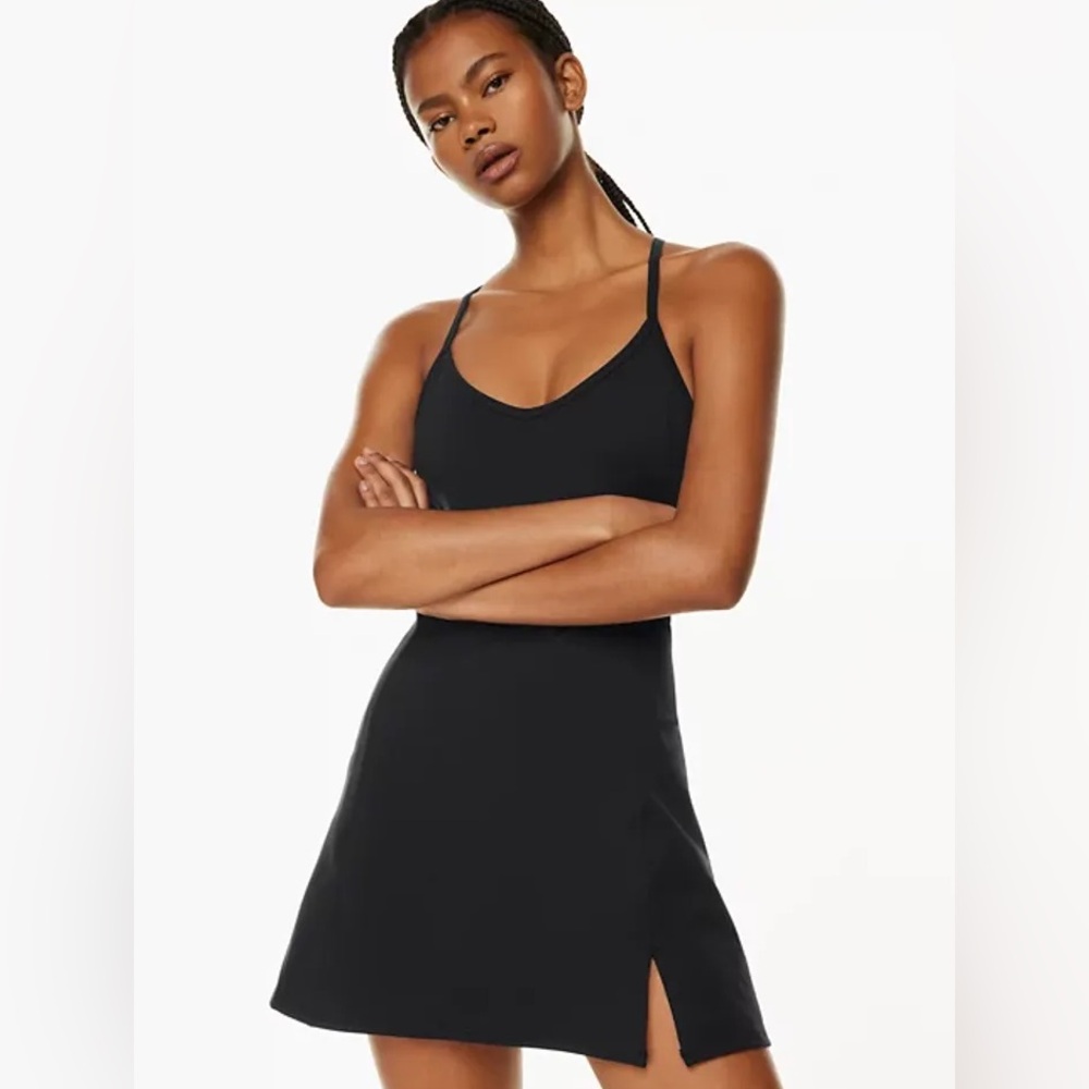 Aritzia Black Slip Dress with Side Slit